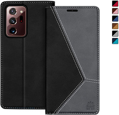 Folding Leather Flip Wallet Case for Galaxy Note 20 Ultra by Caislean